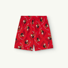 Load image into Gallery viewer, The Animals Observatory - red shorts with all over &#39;Billy The Dog&#39; print
