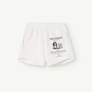 The Animals Observatory - white sweat shorts with puppy print