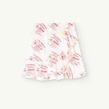 Load image into Gallery viewer, The Animals Observatory - white ruffle skirt with all over red &#39;creme patisiere&#39; print
