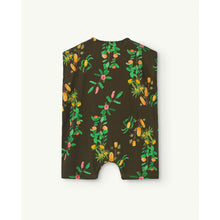 Load image into Gallery viewer, The Animals Observatory - dark brown baby jumpsuit one-piece with all over floral print
