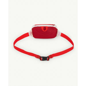 The Animals Observatory - iridescent bum bag with black logo and red strap