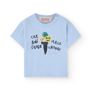 The Animals Observatory - Pangolin Baby T-shirt in Blue Ice Cream