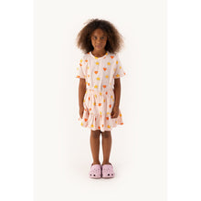 Load image into Gallery viewer, Tinycottons - pale pink skirt with all over red heart and yellow star print
