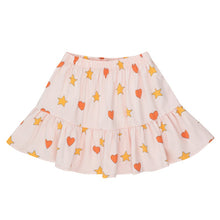 Load image into Gallery viewer, Tinycottons - pale pink skirt with all over red heart and yellow star print
