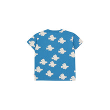 Load image into Gallery viewer, Tinycottons - blue t-shirt with all over white dove print
