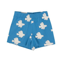 Load image into Gallery viewer, Tinycottons - blue shorts with all over white dove print
