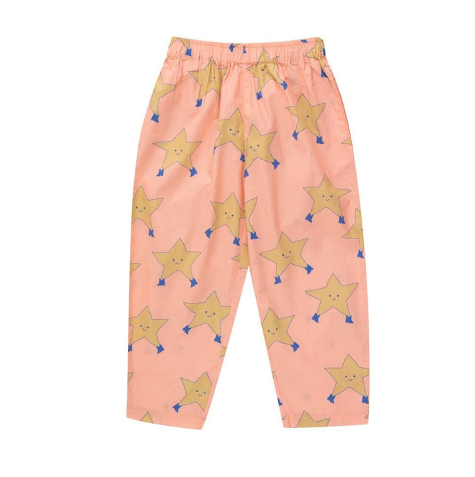 Tinycottons - peach trousers with all over yellow star print
