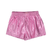 Load image into Gallery viewer, Tinycottons - metallic pink shorts with elasticated waist
