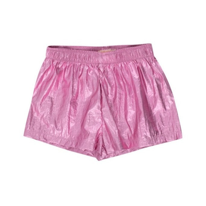 Tinycottons - metallic pink shorts with elasticated waist