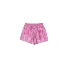 Load image into Gallery viewer, Tinycottons - metallic pink shorts with elasticated waist
