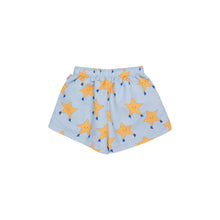 Load image into Gallery viewer, Tinycottons - pale blue swim shorts with all over yellow star print
