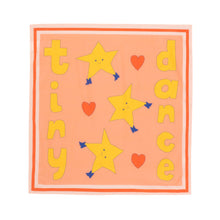 Load image into Gallery viewer, Tinycottons - Peach silk bandana scarf with Tiny dance and star print
