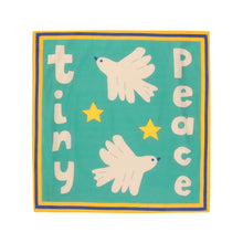 Load image into Gallery viewer, Tinycottons - green bandana scarf with tiny peace and white dove print
