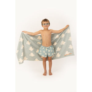 Tinycottons - pale blue/grey beach towel with all over dove print