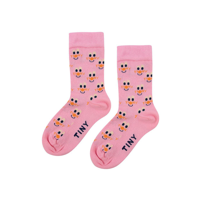Tinycottons - pink socks with all over happy clown print
