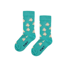 Load image into Gallery viewer, Tinycottons - green socks with all over white dove print

