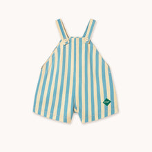 Load image into Gallery viewer, Tinycottons - Blue Stripe Short Baby Dungarees
