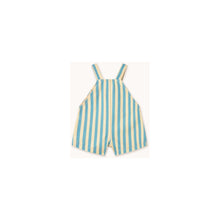 Load image into Gallery viewer, Tinycottons - Blue Stripe Short Baby Dungarees
