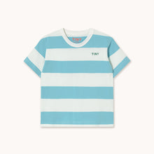 Load image into Gallery viewer, Tinycottons - Big Stripe T-shirt in Cyan
