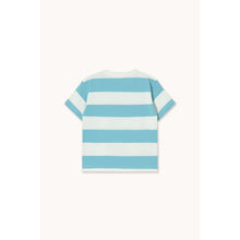 Load image into Gallery viewer, Tinycottons - Big Stripe T-shirt in Cyan
