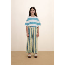 Load image into Gallery viewer, Tinycottons - Big Stripe T-shirt in Cyan
