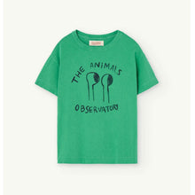 Load image into Gallery viewer, The animals observatory green t-shirt with black micro animal eyes print
