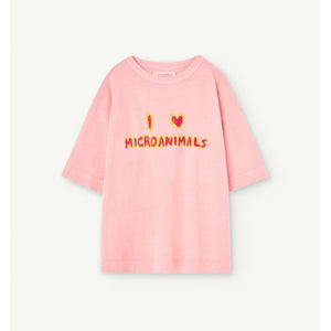 The animals observatory pink oversized t-shirt with red I Love Micro Animals print