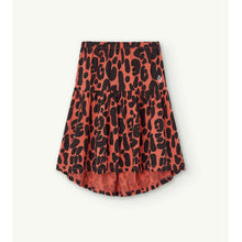 Load image into Gallery viewer, The Animals Observatory - Red flared skirt with all over black animal print
