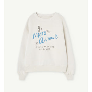 The Animals Observatory - White sweatshirt with blue micro animals print