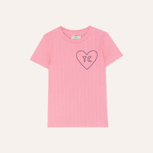 Load image into Gallery viewer, The Campamento - Heart Pink Rib T-shirt

