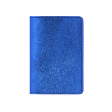 Load image into Gallery viewer, Les Cléias - Metallic Blue Leather Passport Holder
