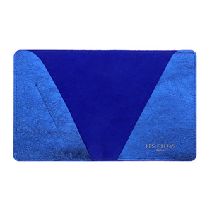 Les Cléias - Metallic Blue Leather Passport Holder