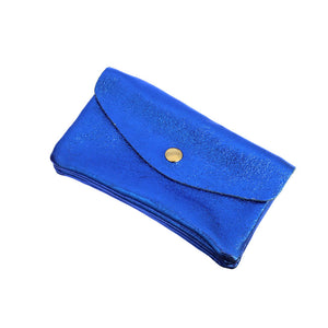 Les Cléias - Metallic Blue Leather Purse