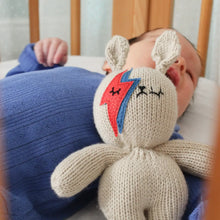 Load image into Gallery viewer, Sootie Limetree - Lambswool Bowie Bunny Rattle
