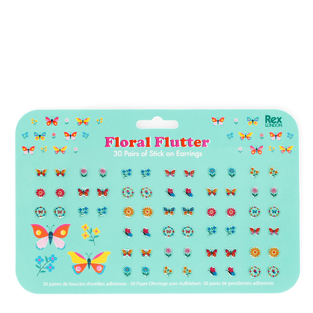 Floral Flutter Stick On Earrings