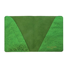 Load image into Gallery viewer, Les Cléias - Metallic Green Leather Passport Holder
