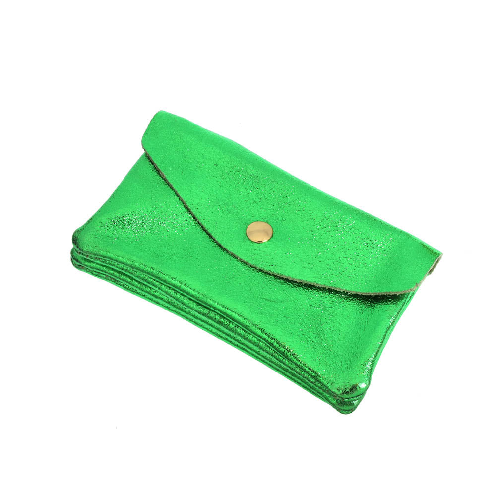 Les Cléias - Metallic Green Leather Purse