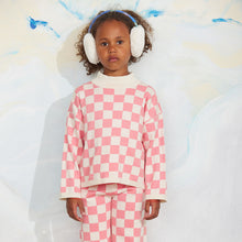 Load image into Gallery viewer, Mini Rodini - Chess Check Knitted Trousers in Pink

