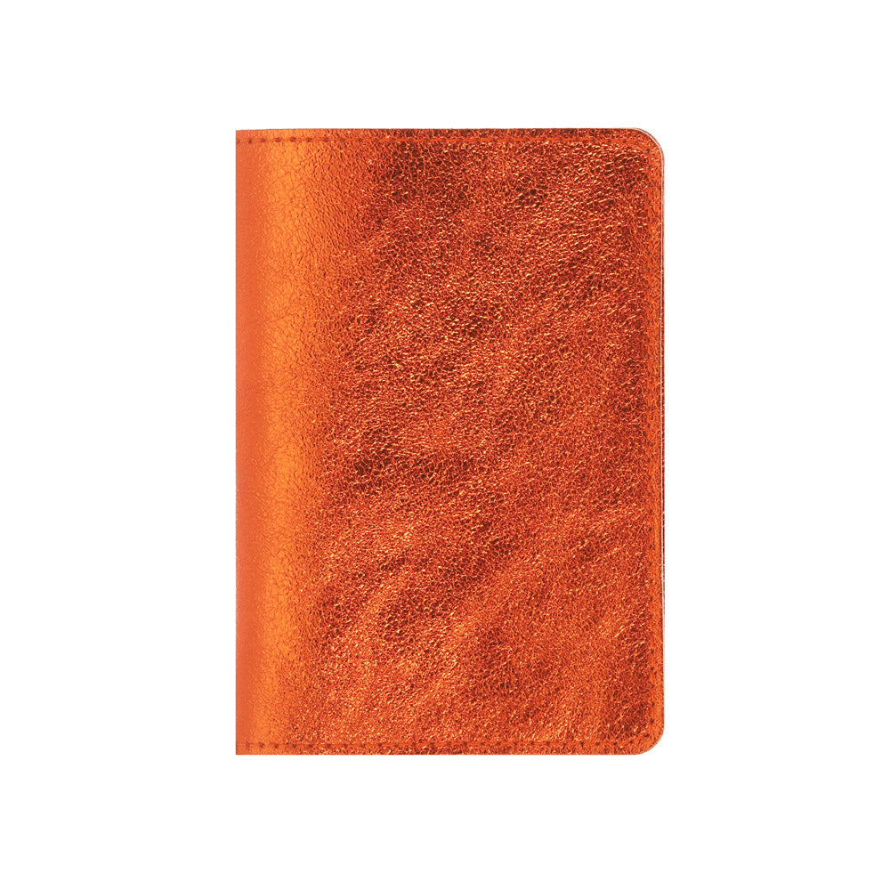 Les Cléias - Metallic Orange Leather Passport Holder