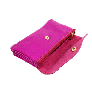 Les Cléias - Metallic Pink Leather Purse