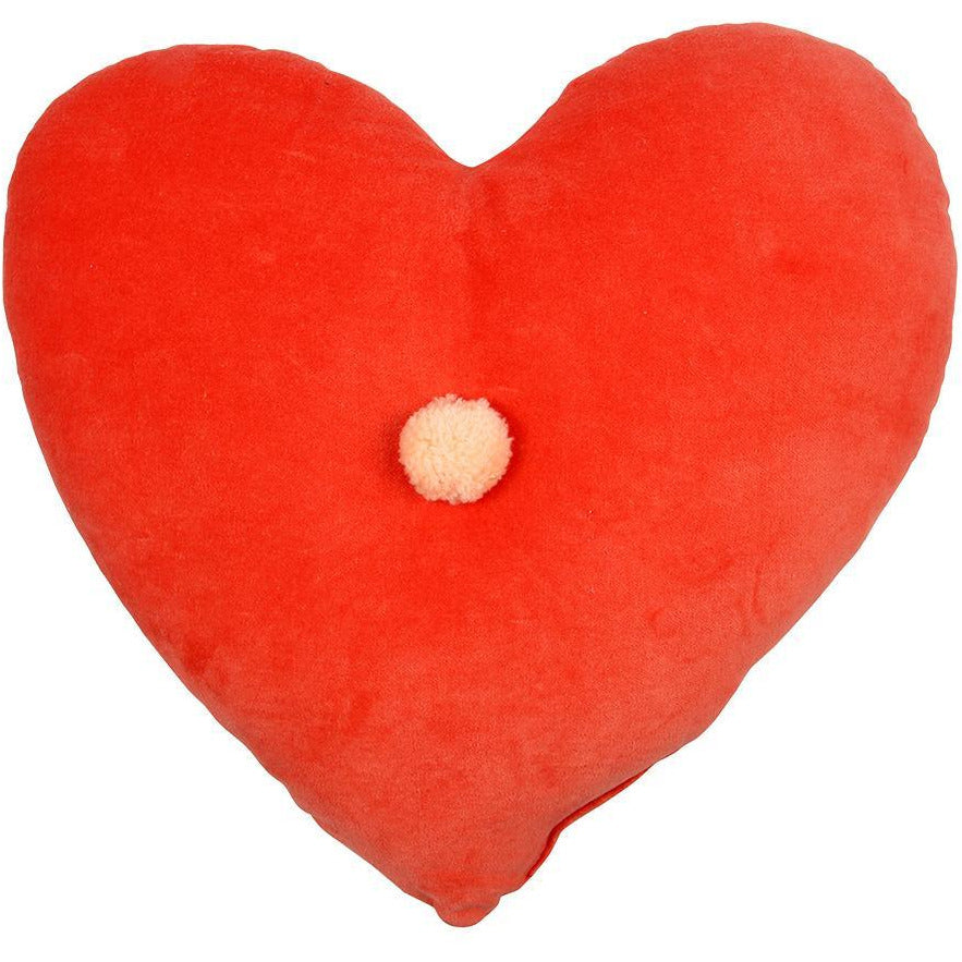 Coral Heart Velvet Cushion.