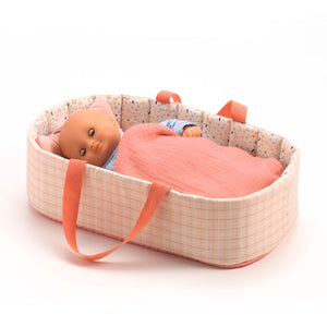 Pomea Dolls by Djeco - Baby doll bassinet in pink