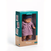 Load image into Gallery viewer, Pomea Dolls by Djeco - 32cm doll with pink dress and blue hat
