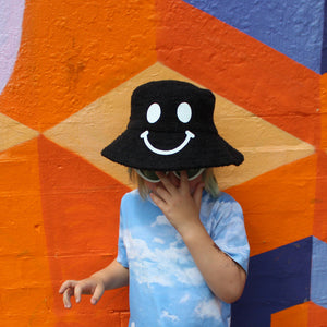 Kirsty Fate - Happy/Sad Bucket Hat in Black