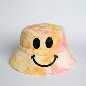 Kirsty Fate - Happy/Sad Bucket Hat in Sunrise Tie Dye