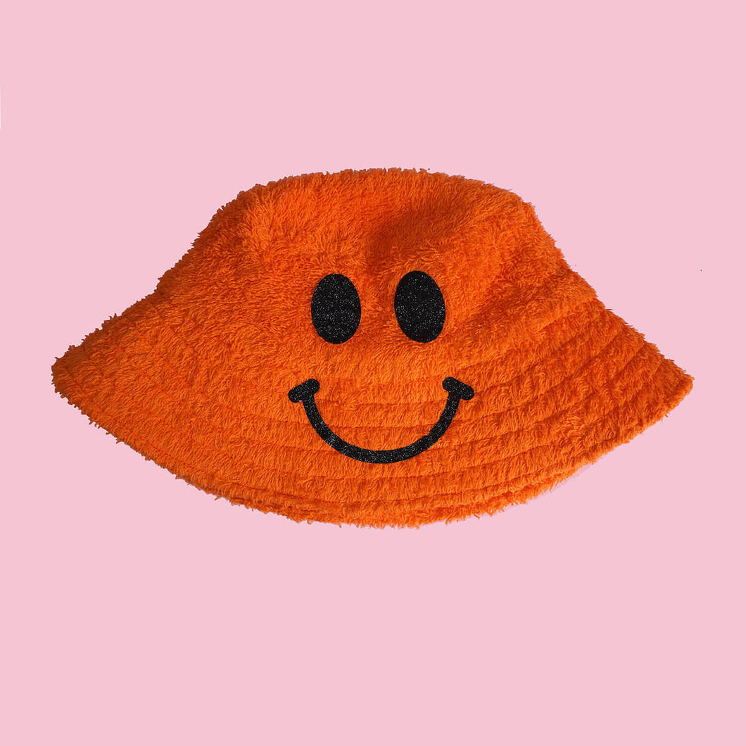 Kirsty Fate - Happy/Sad Bucket Hat in Orange