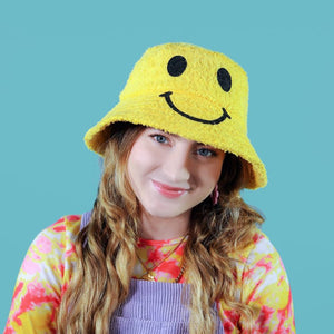 Kirsty Fate - Happy/Sad Bucket Hat in Yellow