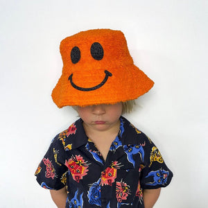 Kirsty Fate - Happy/Sad Bucket Hat in Orange