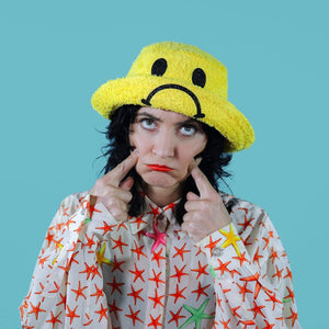 Kirsty Fate - Happy/Sad Bucket Hat in Yellow