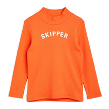 Load image into Gallery viewer, Mini Rodini - red high neck top with &#39;Skipper&#39; in white
